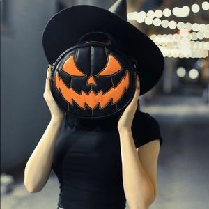 Black with Orange Glittler Pumpkin Kult Bag